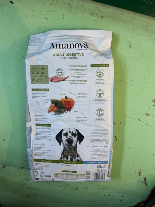 Amanova Adult Digestive - Crocchette Premium con Coniglio Fresco 10kg