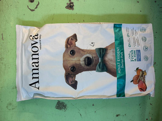 Amanova Adult Exigent - Crocchette Premium con Maiale Iberico Fresco 10kg