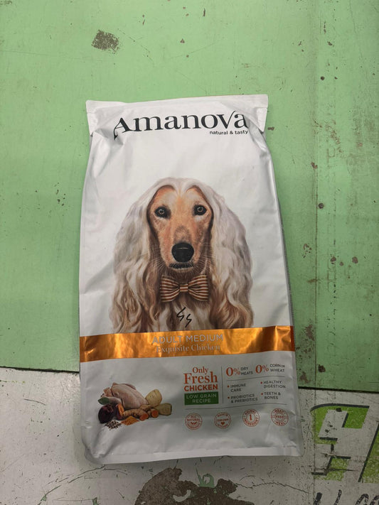 Amanova Adult Medium - Crocchette Premium con Pollo Fresco 12kg