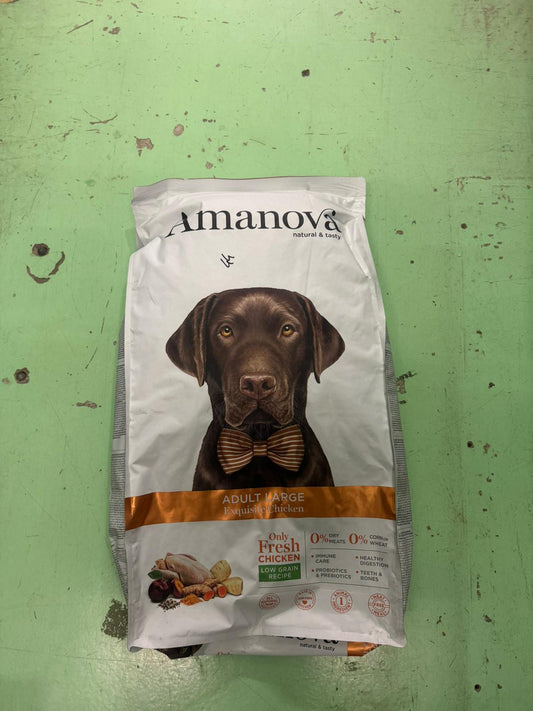 Amanova Adult Large - Crocchette Premium con Pollo Fresco 12kg