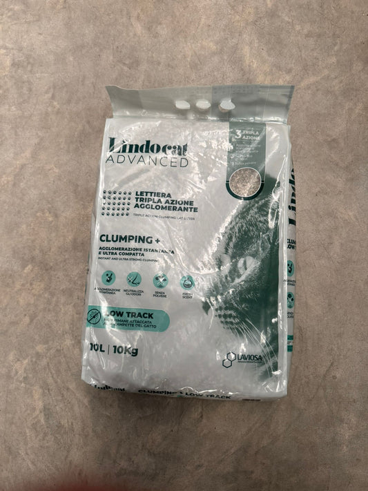 Lindocat Advanced Clumping+ - Lettiera Agglomerante Low Track 10L/10kg