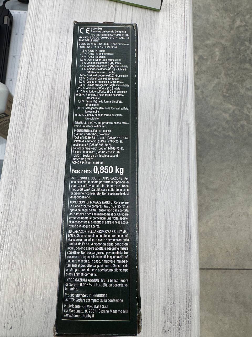 COMPO SUPRÊME - Concime Universale Completo con Microelementi 850g